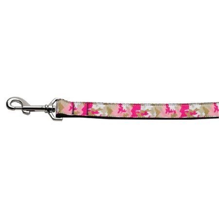 MIRAGE PET PRODUCTS Pink Camo Nylon Dog Leash0.63 in. x 4 ft. 125-093 5804